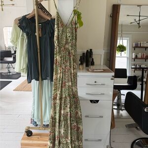 RAGA Green and Red Floral Maxi Dress